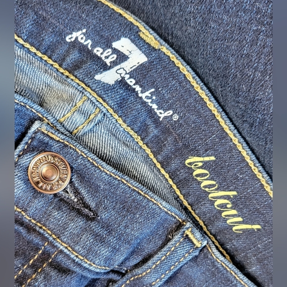 7 For All Mankind Dark Blue Boot Cut Jeans - Picture 3 of 7